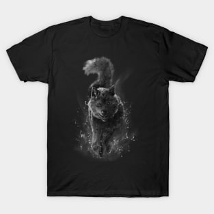 Funny wolf - black and white version T-Shirt